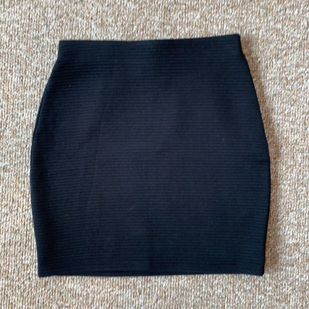 Ribbed body con black skirt